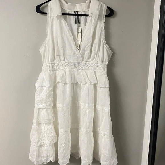 NWT Anthropologie Collared Halter Tiered Ruffled Mini Dress - Picture 6 of 11